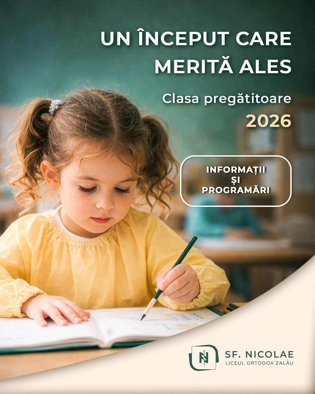 Postarea „Un început care merită ales” din campania de admitere a Liceului Ortodox.