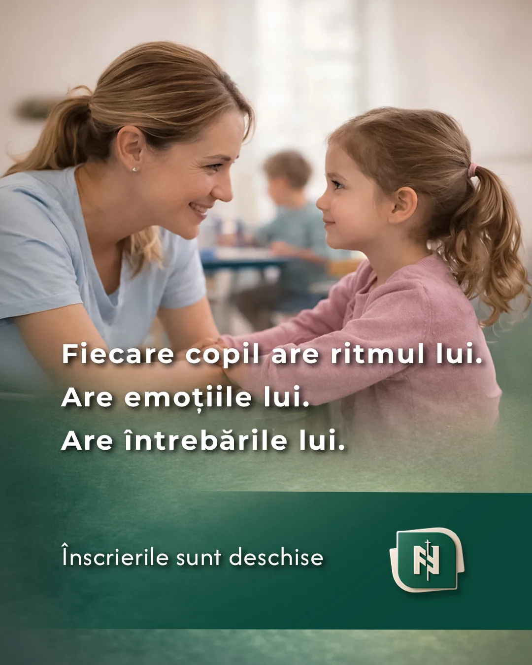 Postarea „Profesori implicați, început sigur” din campania de admitere a Liceului Ortodox.