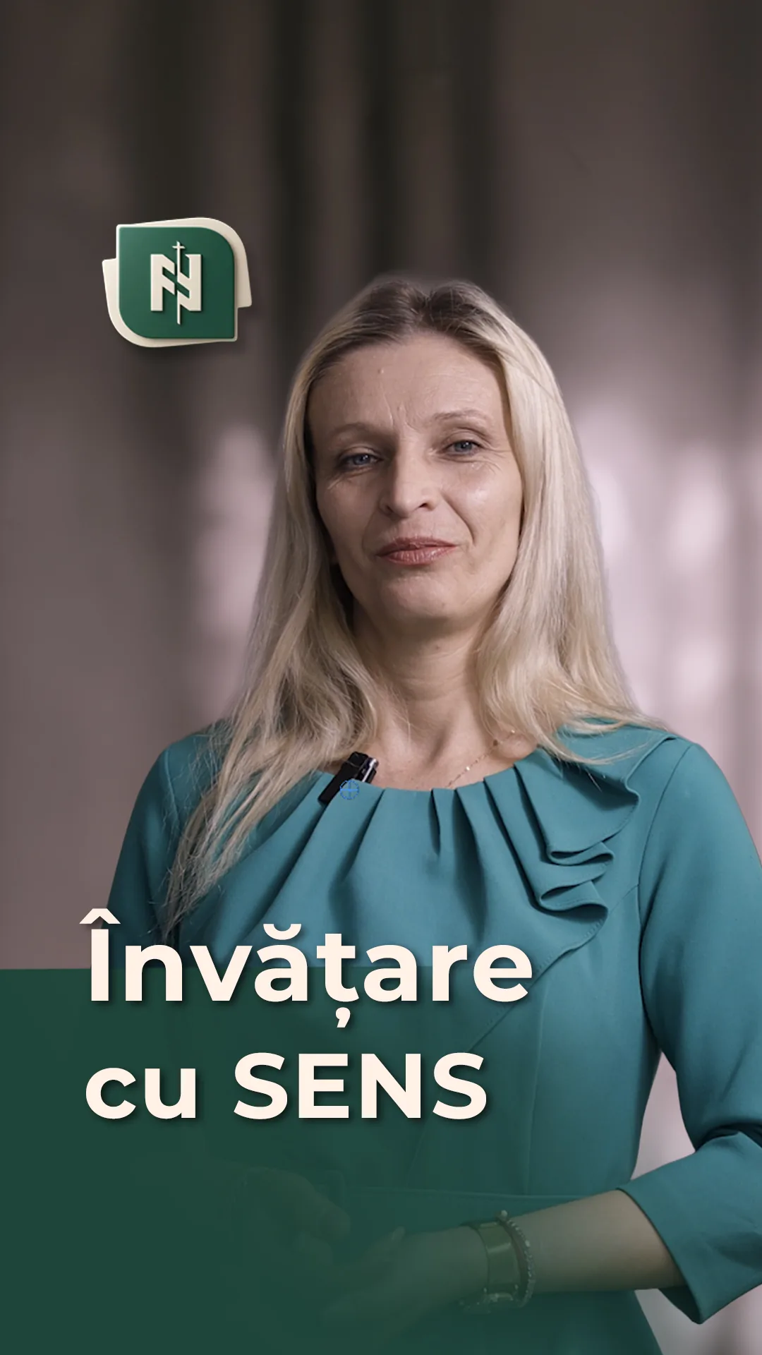 Coperta filmului „Învățare cu sens” din campania de admitere a Liceului Ortodox, cu sigla școlii.