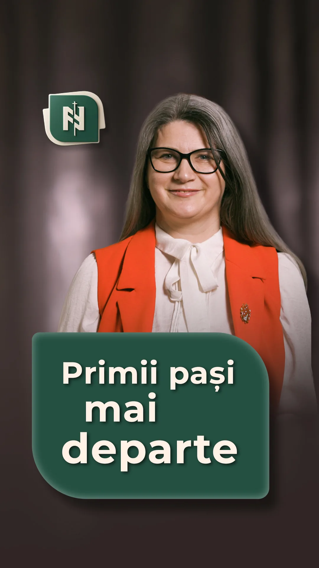 Coperta filmului „Primii pași mai departe” din campania de admitere a Liceului Ortodox, cu sigla școlii.