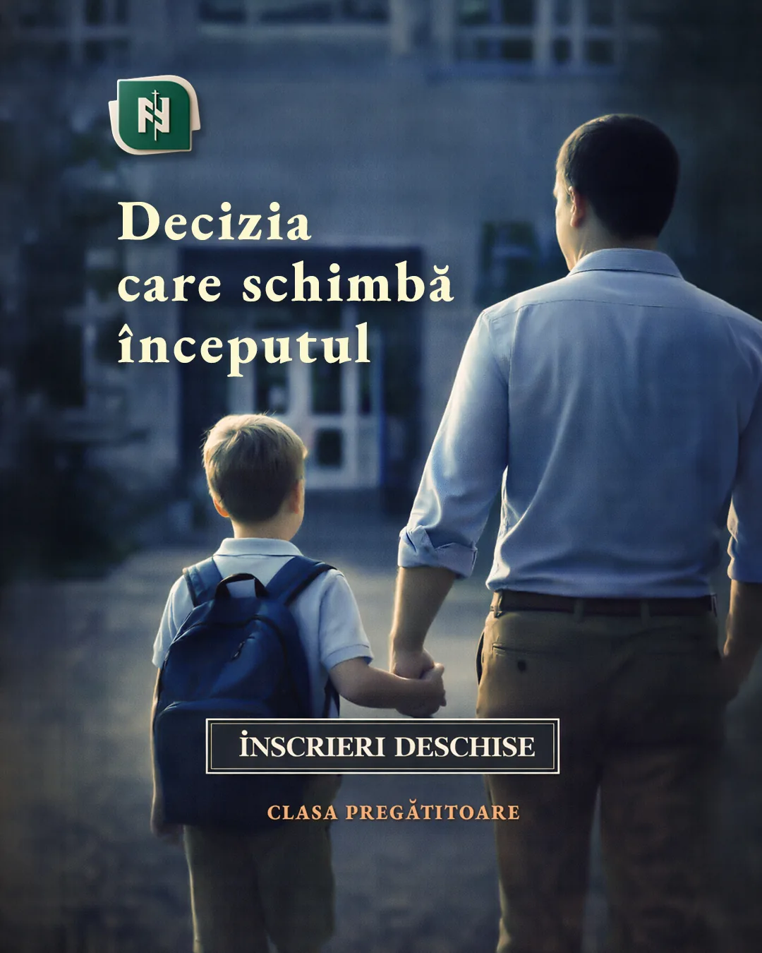 Postarea „Decizia care schimbă începutul” din campania de admitere a Liceului Ortodox.