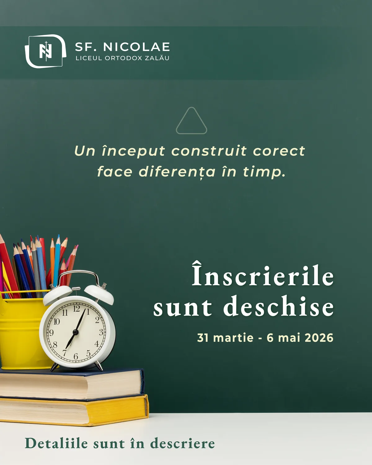 Postare crem: Un început bun merită ales cu încredere. Înscrierile sunt deschise.