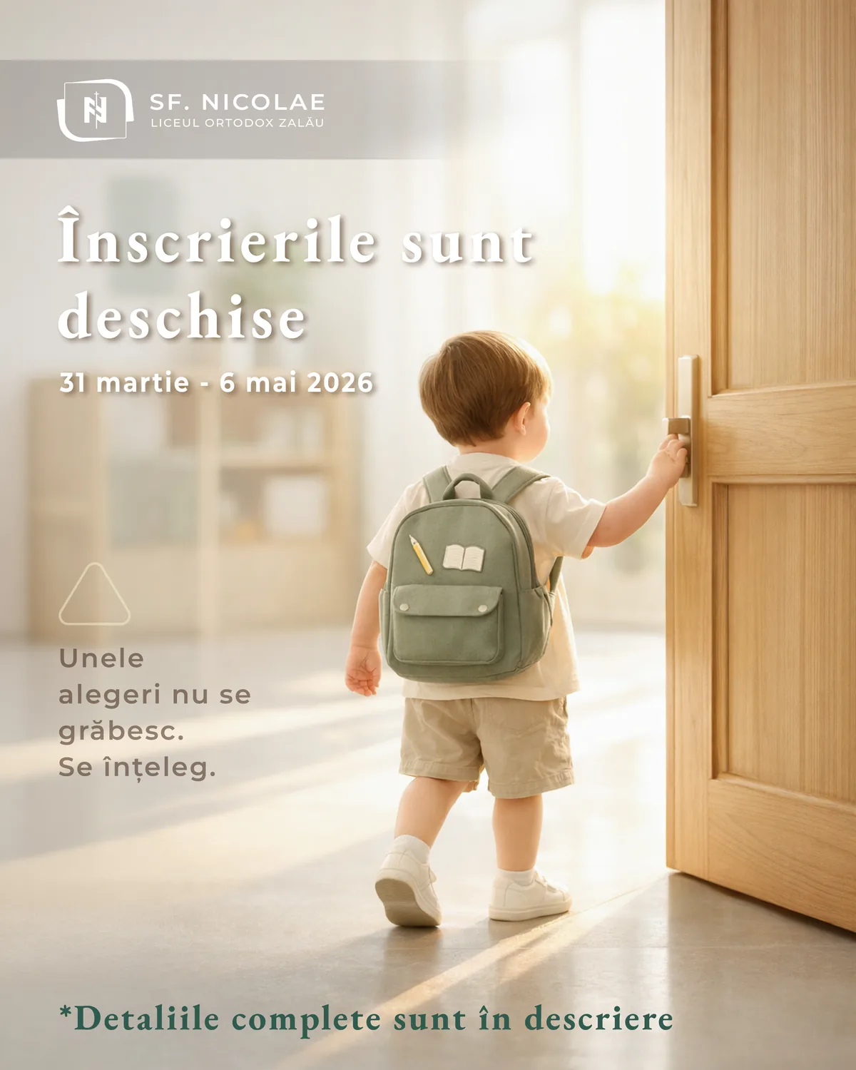 Postare verde: Un început construit corect face diferența în timp. Înscrierile sunt deschise, 31 martie - 6 mai 2026.