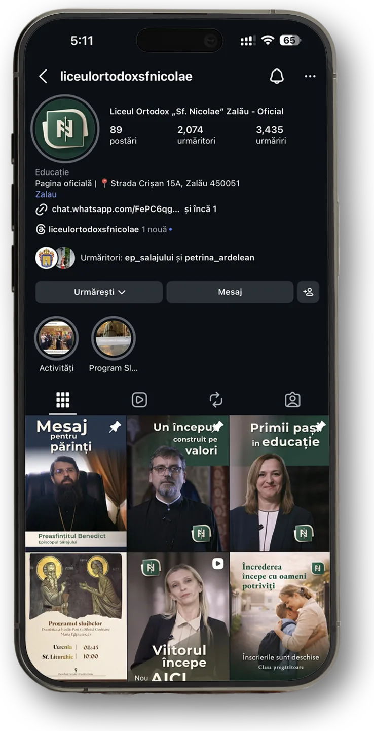 Profil de Instagram cu fotografiile campaniei, văzut pe un iPhone
